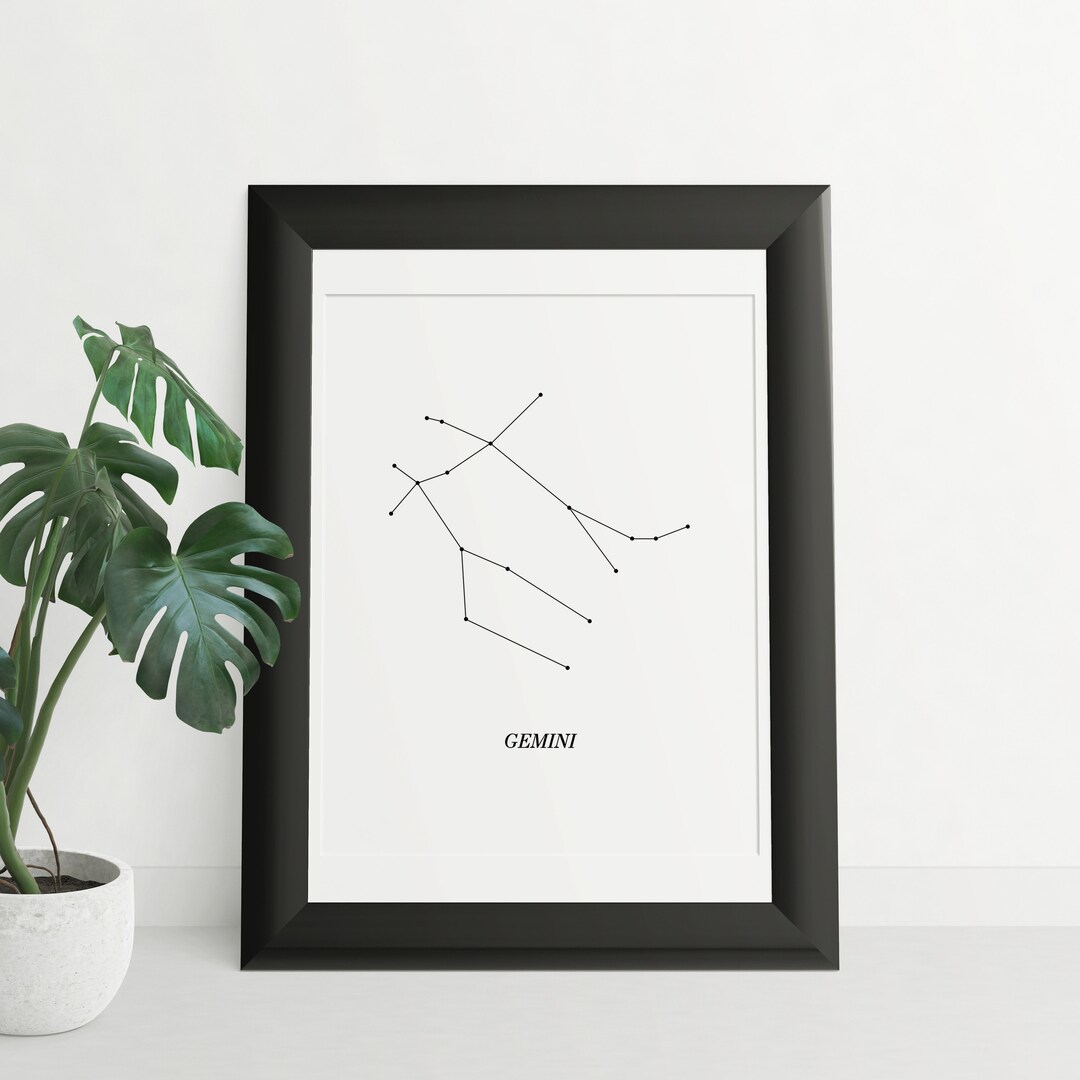 Gemini Constellation, Zodiac Print, Printable Wall Art, Zodiac Art ...