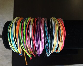 Stackable String Bright Beach Surfer Girl Boho Yoga Pura Vida Friendship Bracelet Jewelry Hand Made Adjustable Waterproof Charm Wax