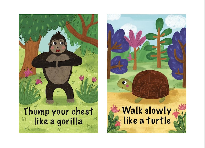 Digital Download. Animal Action Cards: Toddler Active Games - Printable image 8