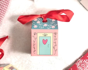 DIY Christmas House Favor Boxes: Printable Candy Boxes (PDF File)