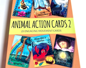 Animal Action Cards 2: Toddler Movement Game (25 Cards)