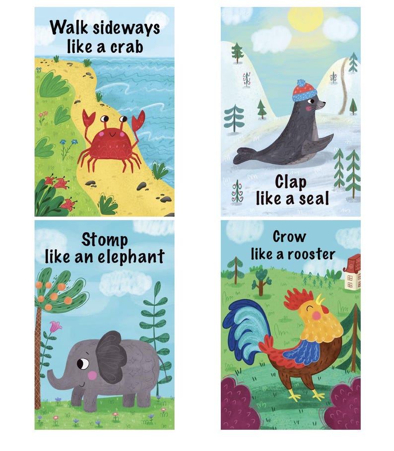 Digital Download. Animal Action Cards: Toddler Active Games - Printable image 10