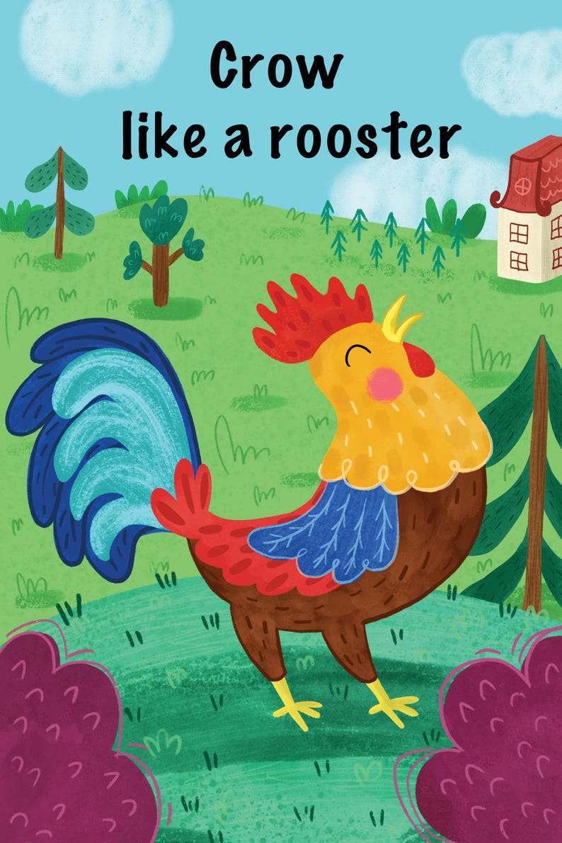 Digital Download. Animal Action Cards: Toddler Active Games - Printable image 2