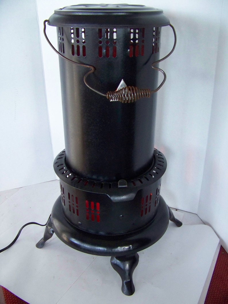 Antique oil heater repurposed into night light Etsy