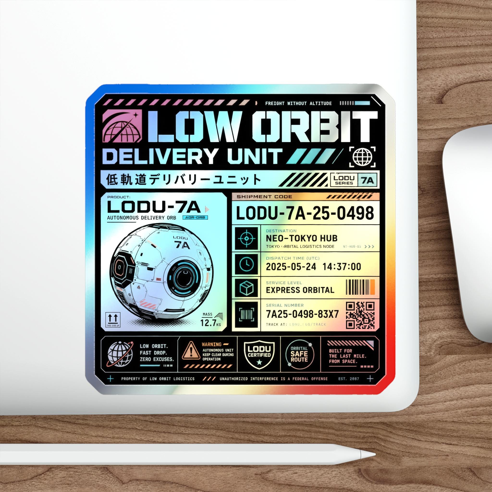 System Unit Image Sticker Low Orbit Delivery Unit Holographic Sticker | Merch | Rifle Configurator