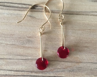 Red Garnet drop earrings