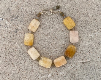 Citrine and labradorite bracelet.