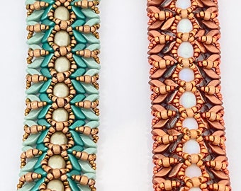 Pulsera Nefertiti - Tutorial de abalorios - Samos par Puca, Stormduo y Seed Beads - Patrón de abalorios - Pulsera con cuentas - PDF