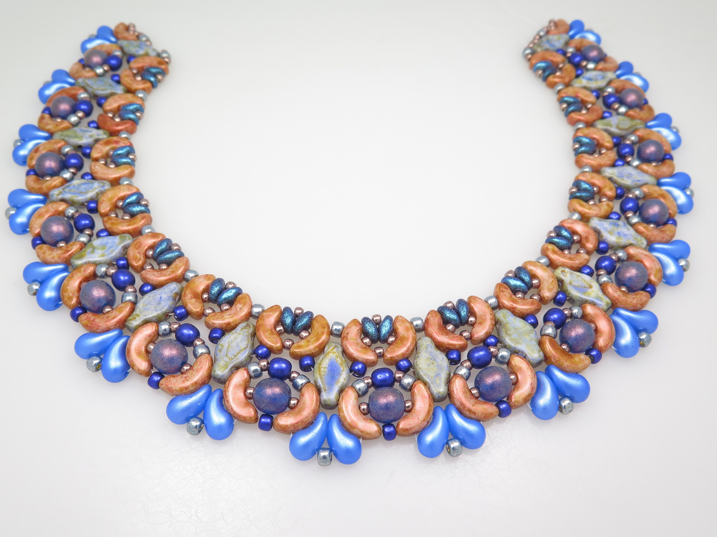 Crab Necklace Beading Tutorial Czech Navette Arcos par Etsy