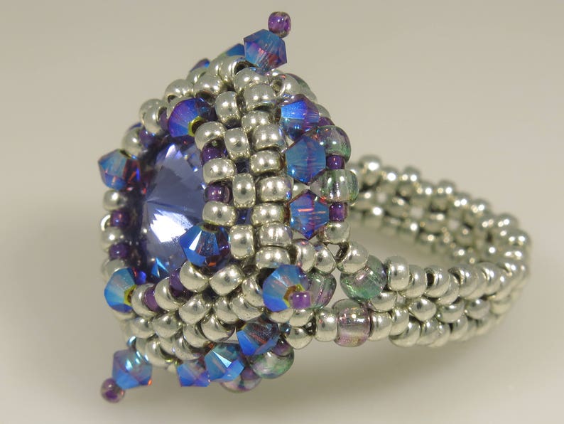 My Precious Ring Beading Tutorial Swarovski & Seed Beads | Etsy