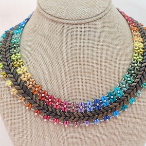 Wheat Stalks Necklace - Beading Tutorial - Stormduo Superduo and Seed Beads - Beaded Necklace Tutorial PDF