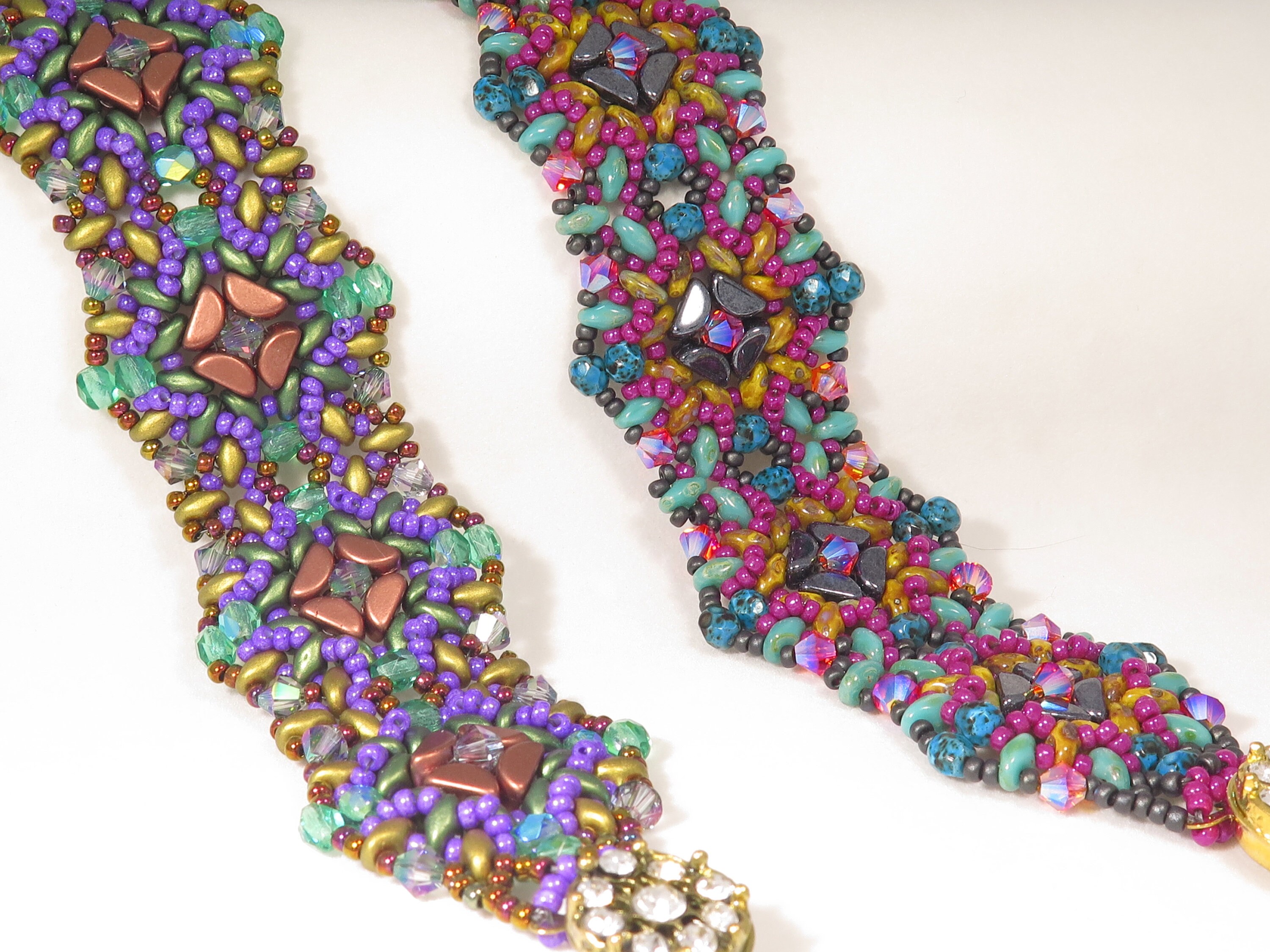 Carnival Bracelet Beading Tutorial Kos Par Puca Superduo Etsy