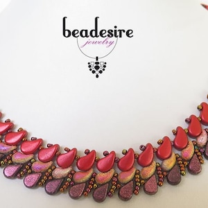 Drops Necklace - Tutoriel de perles - Paisley Zoliduo Amos par Puca & Seed Beads - Beading Pattern - Beaded Necklace Tutorial - PDF