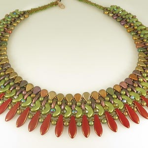 Collier Indiana - Tutoriel de perles - Amos Arcos par Puca Crescent Daggers and Drops - Motif de perles - Tutoriel de collier de perles - PDF