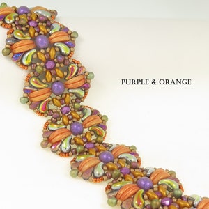 Bracelet Inflorescence - Kit et tutoriel - Perles et rocailles en Zoliduo Superduo Croissant-Rouge - Motif perlé - Bracelet de perles - KIT