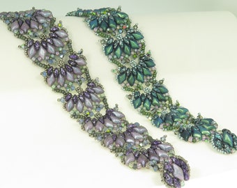 Waterfall -Beading Tutorial - Swarovski GemDuo DiamondDuo Superduo Bracelet -Beading Pattern- Beaded Bracelet Tutorial - Bracelet PDF