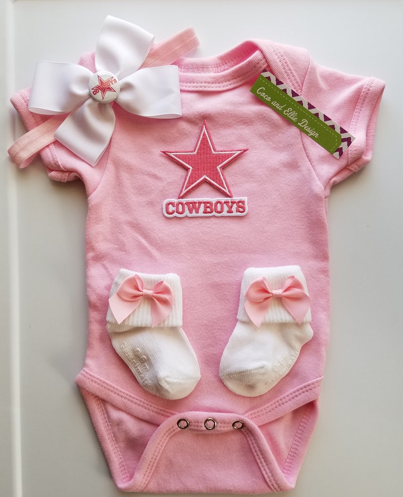 Dallas Cowboys Baby Girl Outfit Pink Cowboy Shower Newborn Take Home