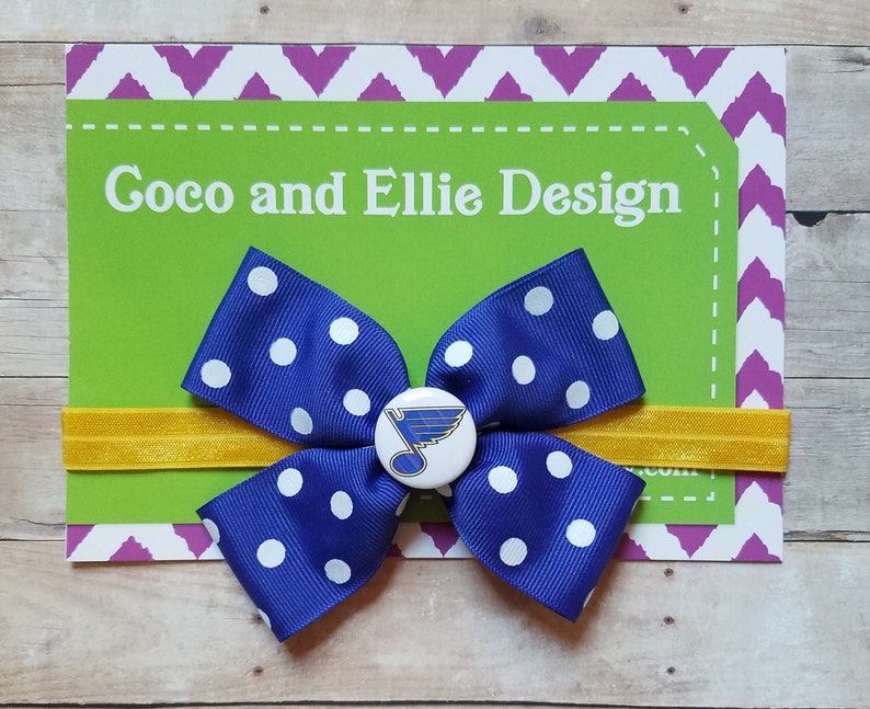 St Louis Blues Baby Girl Boutique Bow Elastic Headband