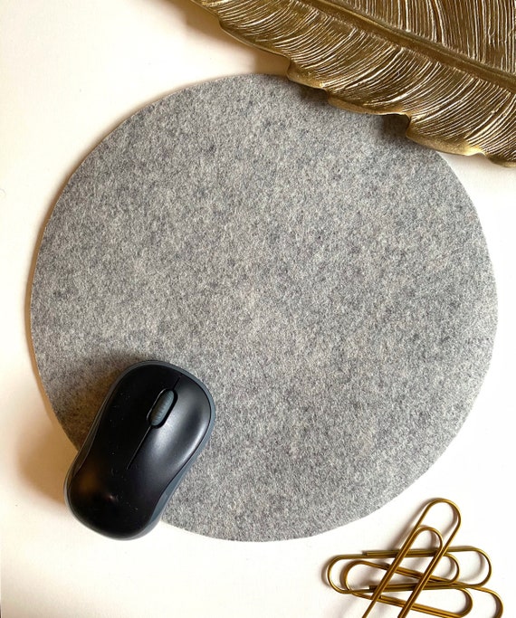 Wool Felt Mouse Pad 10 Round Earth Grey Mousepad Perfect Etsy