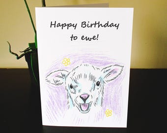 Animal Puns Greetings/ Birthday Card (Sheep)