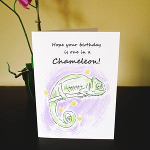 Animal Pun Greetings/ Carte d’anniversaire (Caméléon)