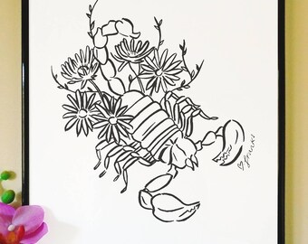 Scorpion and Aster Art Print