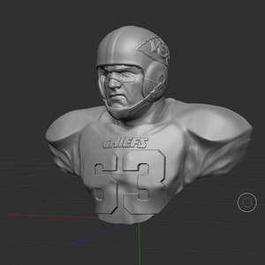3d Print of a Vintage Kansas City Chiefs Football Bust