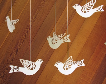Flying birds doves wedding backdrop / party decoration / hanging decor