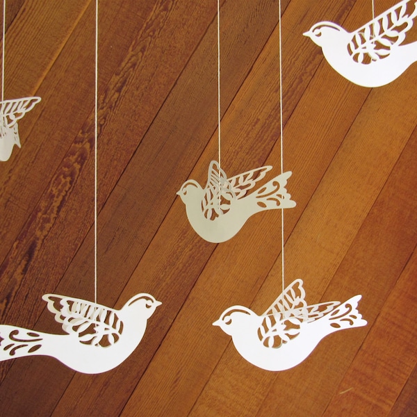 Flying birds doves wedding backdrop / party decoration / hanging decor