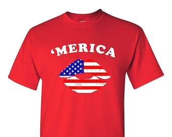 America Flag Kiss T-shirt - Patriotism T-shirt