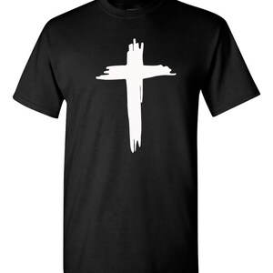 Christians Cross, Jesus Christ Cross T Shirt Religious Faith Slogan Black