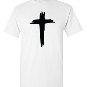 Christians Cross, Jesus Christ Cross T Shirt Religious Faith Slogan White