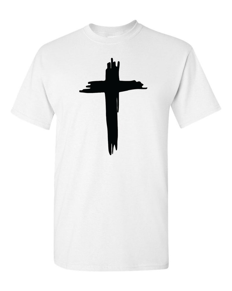 Christians Cross, Jesus Christ Cross T Shirt Religious Faith Slogan White