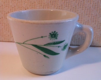 Caribe Puerto Rico USA V-3 Green Floral Green Flowers Ceramic Coffee Mug Coffee Cup Resturant Ware