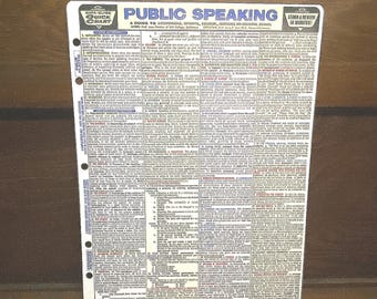 Data Guide PUBLIC SPEAKING Data-Guide Quick Chart Copyright 1966 Simplified Summary & Instant Reference Learn and Review in Minutes plastic
