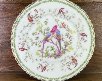 Bird Plate - Parrots - Scalloped Edge - Victoria Maker's Mark