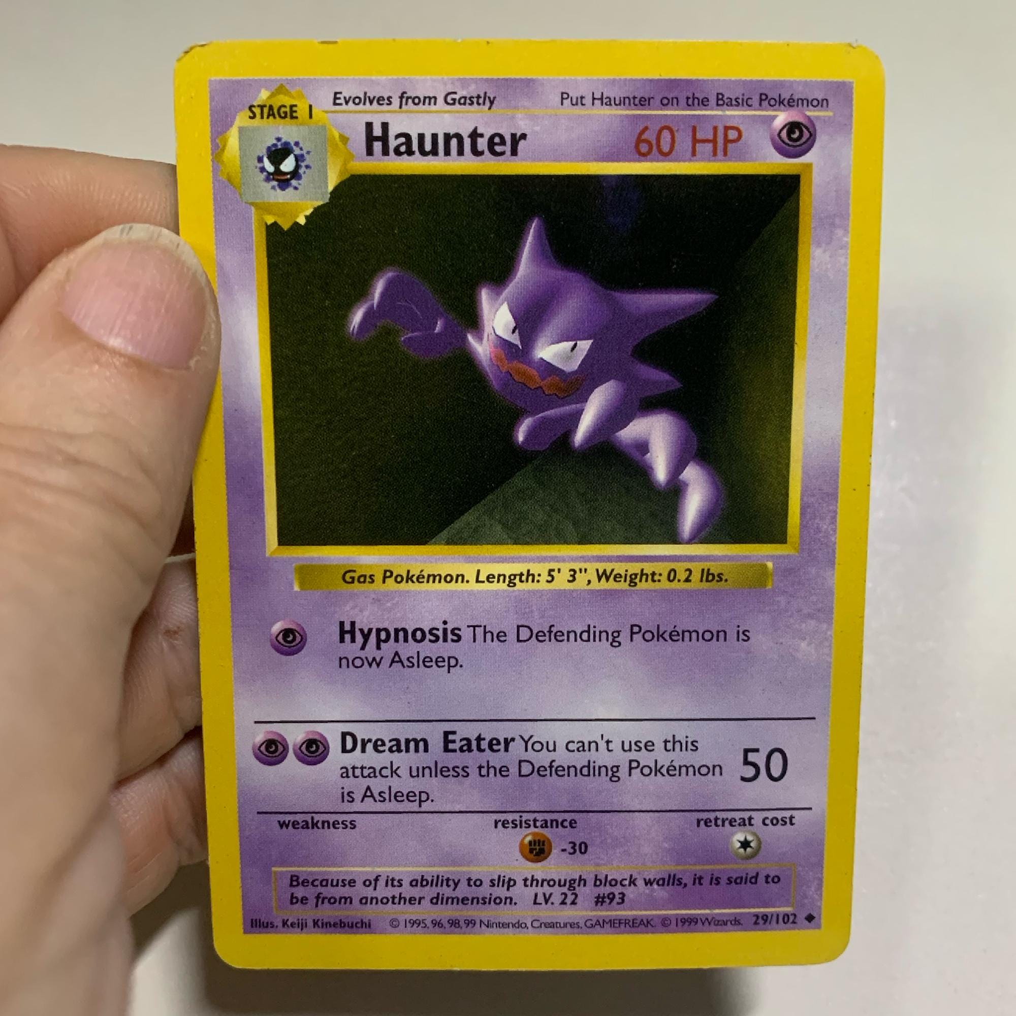 Pokemon Haunter Hypnosis Dream Eater Stage 1 Gift for Collector 29/102 Game  Card - Etsy
