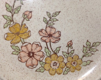 Homer Laughlin J-83 Brown Floral Dinner Plate