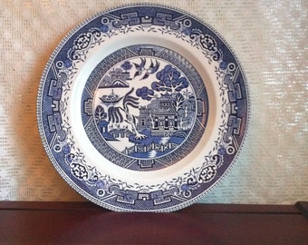 Blue Willow Plate Washington Old Willow Made in England Replacement Plate