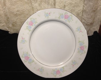 Vintage China Garden Prestige Platinum Trim Dinner Plate Made in China Universal