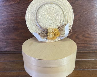 Miniature Sun Hat And Round Lidded Box