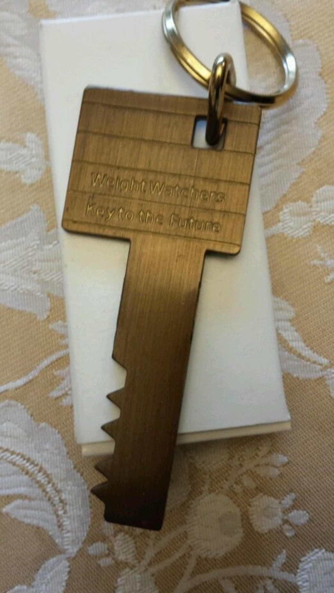 Vintage Weight Watchers Key to the Future Key Chain Brass 3.5