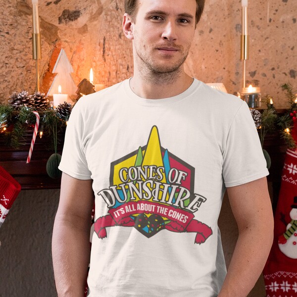 Parks and Recreation: Cones of Dunshire Tshirt; Unisex, Ringspun, Parks and Rec Gift, Christmas, Holiday, Dad, BoardGame