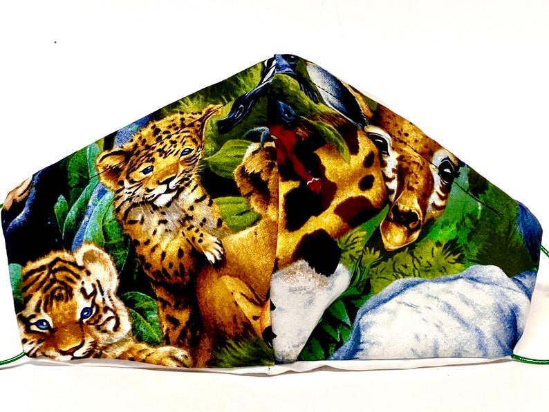 Africa Wildlife Face Mask Wild Animals Mask Giraffe Lions Etsy
