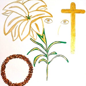 Vivo! - Pintura, Art Déco Contemporâneo Expressivo, sobre papel cartão, acrílico, aquarela, tinta metálica ouro 24k