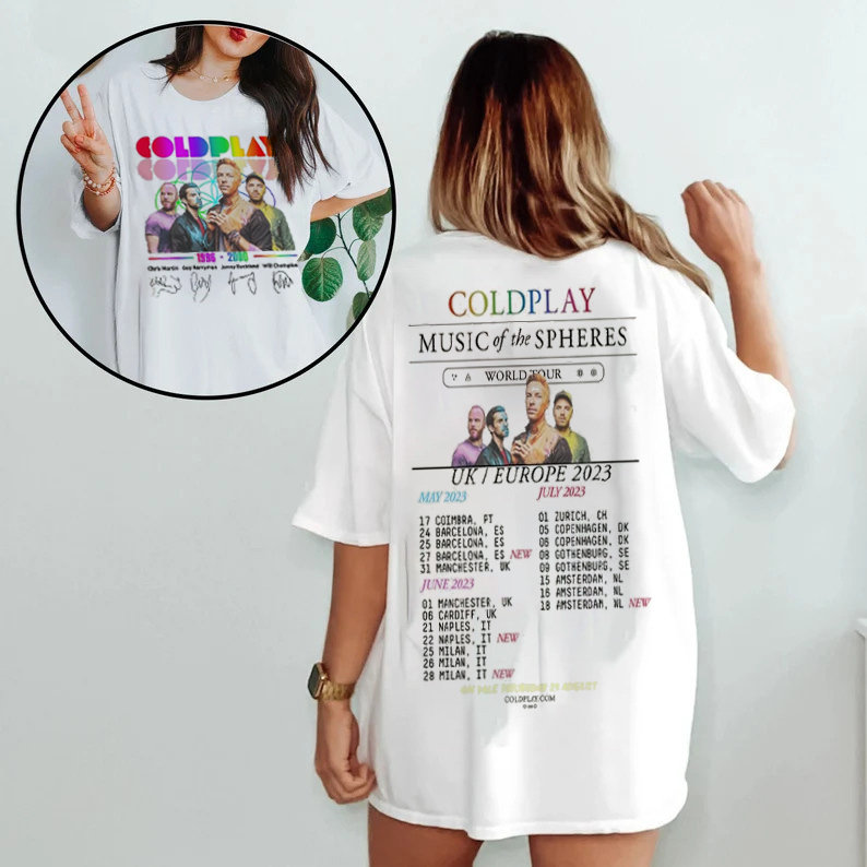 Discover Coldplay Music of The Spheres Tour zweiseitiges T-Shirt