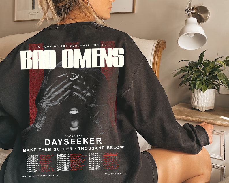 Discover Bad Omens Band Tour 2023 Shirt, A Tour Of The Concrete Jungle Tour 2023 Shirt