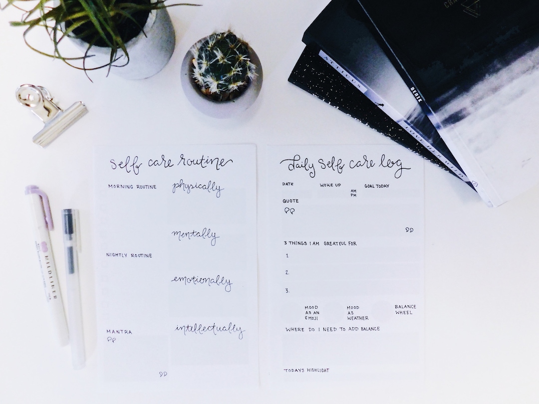 Downloadable/printable Self Care Routine and Daily Self Care Log for ...