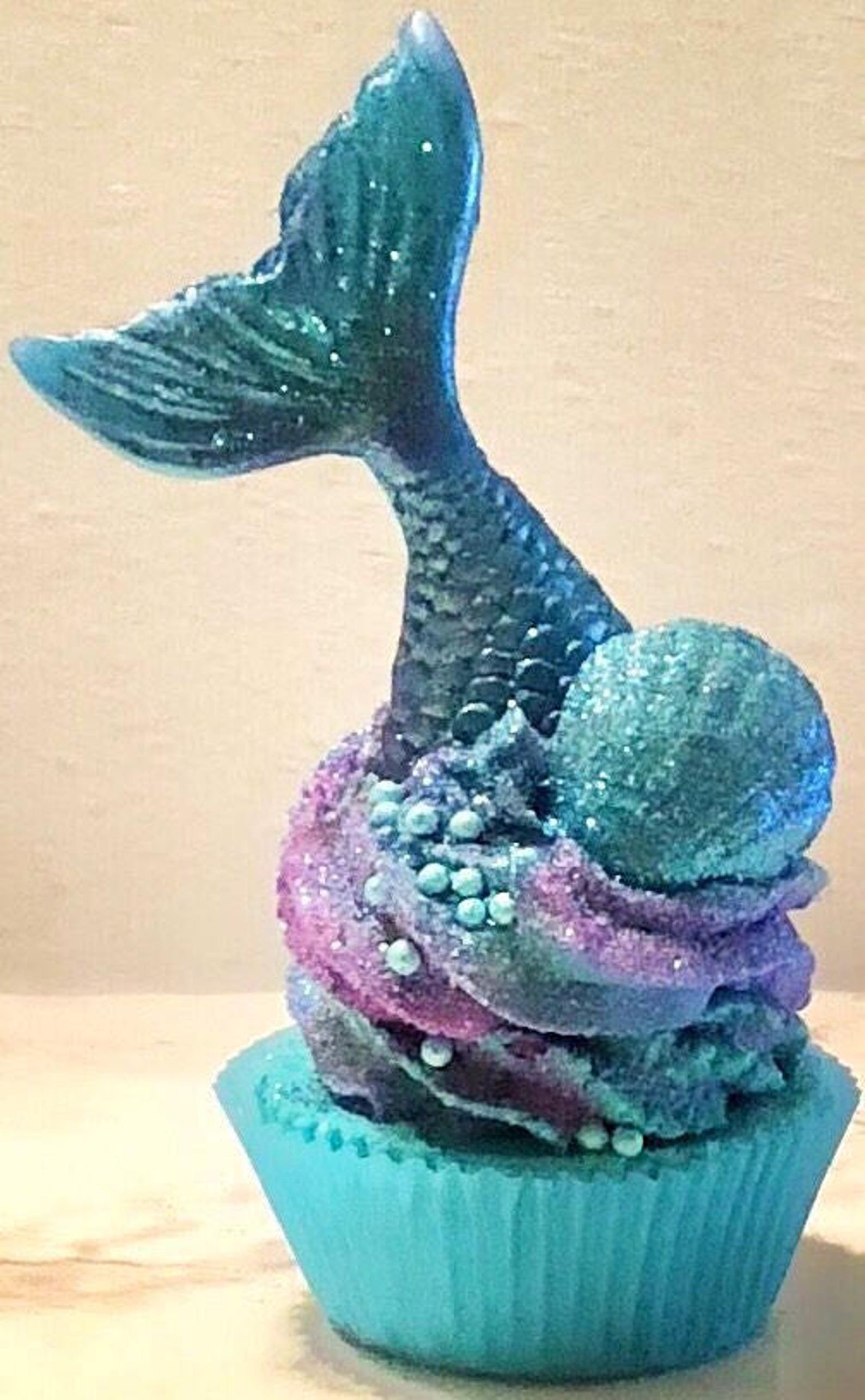 Mermaid Bath Bomb Cupcake With Bubble Bath Frosting With