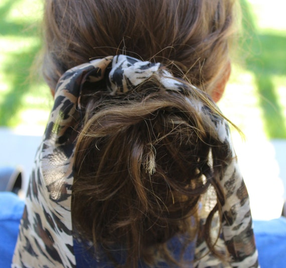 Scarf Hair Ties Animal Print Sheer Extra Long Approx 55 Etsy